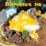 shepherd's pie on a wooden spoon