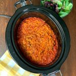 Easy crock pot spaghetti farmhouse style