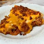 Piece of Italian Bacon Cheeseburger Pie