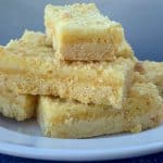 5 cookie bars layered with cake mix cookie layer, cream cheese & crumble topping