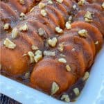 Sweet glazed sweet potatoes with chopped nuts