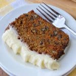 Moist carrot cake loaf with cream cheese frosting