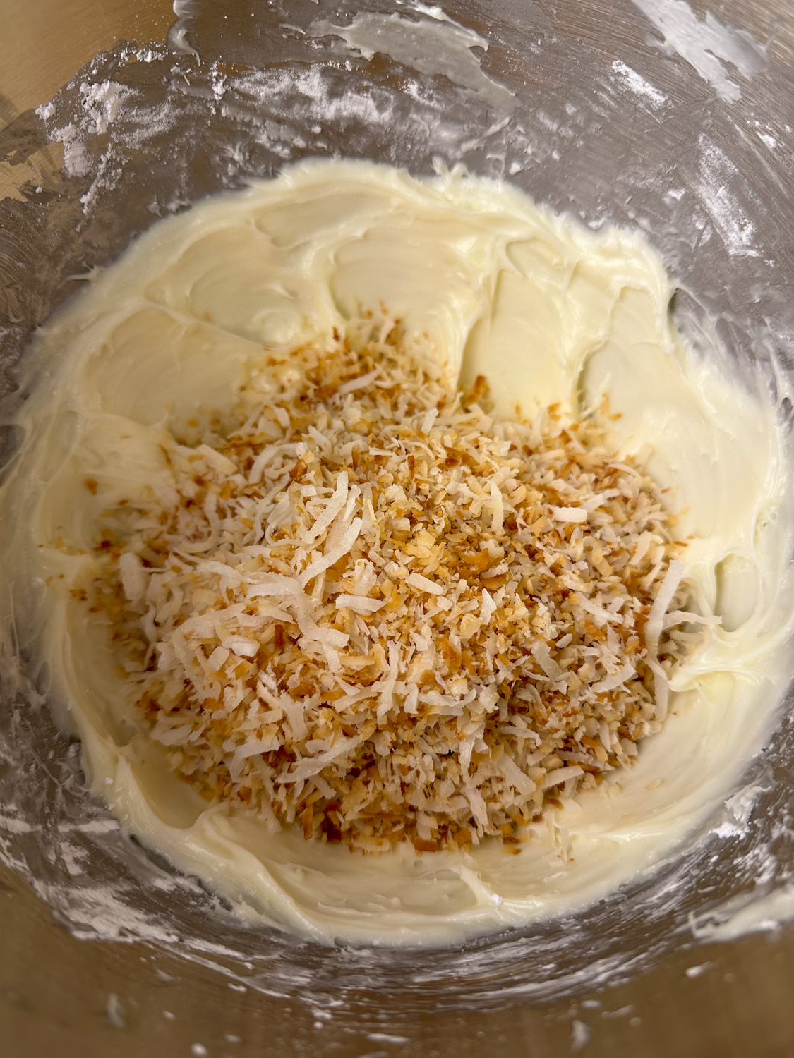 Coconut Cream Cheese Frosting - Plowing Through Life