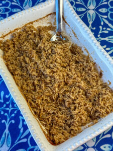 French Onion and Beef Consomme Rice - Plowing Through Life