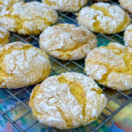 Close up look at lemon cake mix cookies with light and bright flavors.