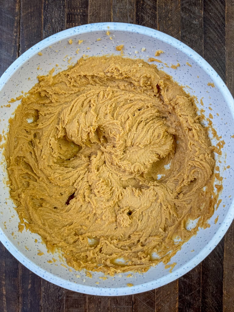 Thick peanut butter cookie dough made from an old fashioned recipe.